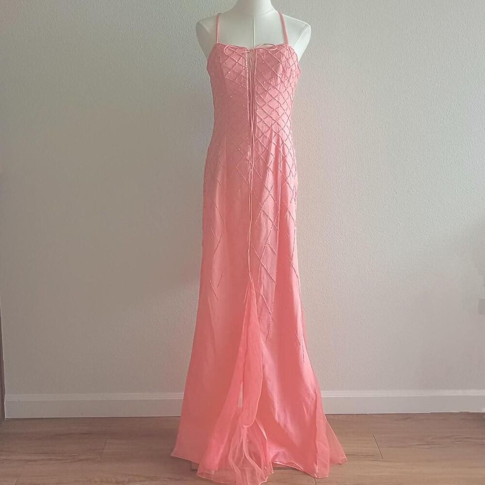 Y2K Silk Beaded Sequin Corset Fairy Prom Dress